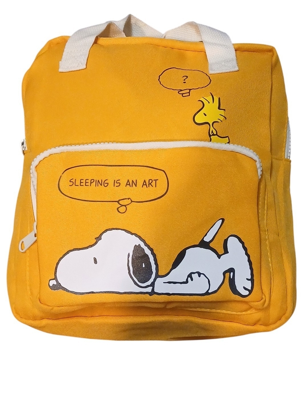 Peanuts -Snoopy Large Capacity Nylon Backpack, Top & Front Zippered Compartments